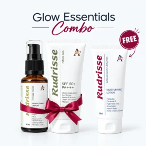 Rudrisse Glow Essentials Combo – Serum + SPF 50 Sunscreen + Free Moisturising Lotion